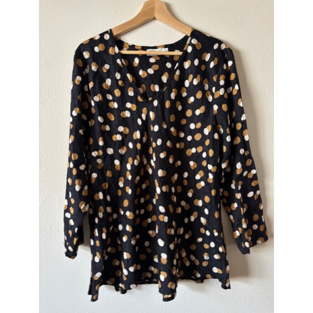 Masai Copenhagen Kala Ginger Spot Print Blouse | Viscose | Large